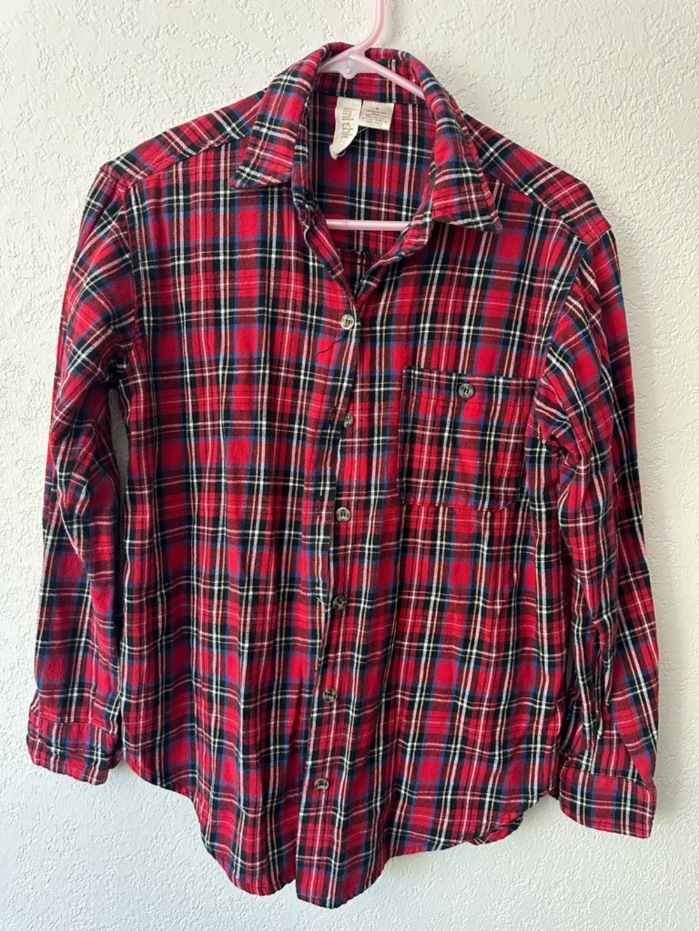 Men's Red Plaid Button-Down Shirt - Casual Long Sleeve